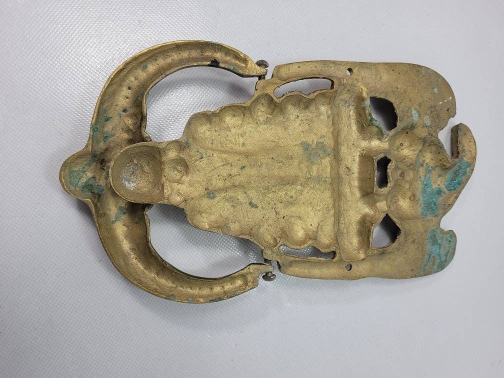 Large 9.5” Vintage Brass American Eagle Door Knocker, Patriotic Federal Style Entry Hardware, - 5