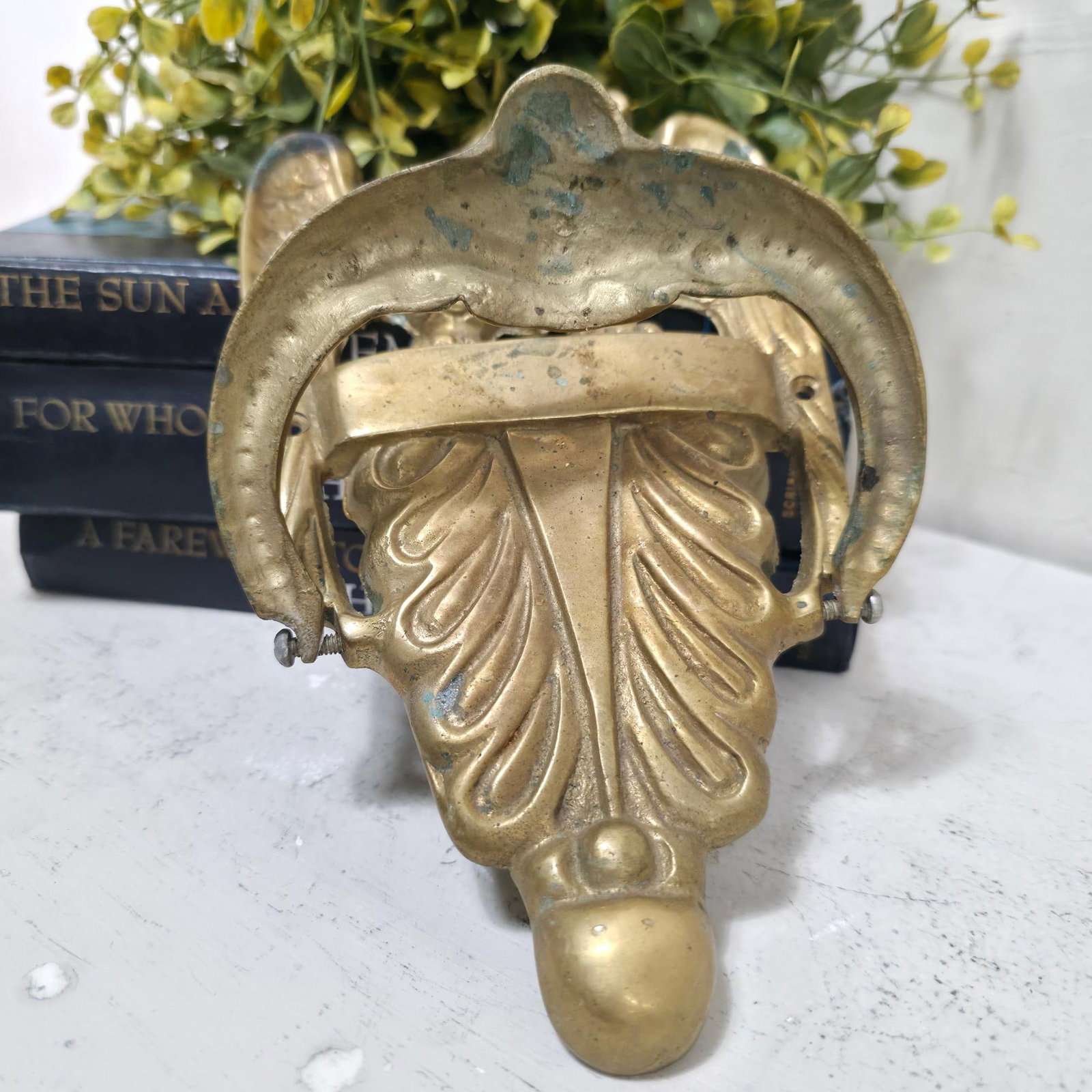 Large 9.5” Vintage Brass American Eagle Door Knocker, Patriotic Federal Style Entry Hardware, - 6