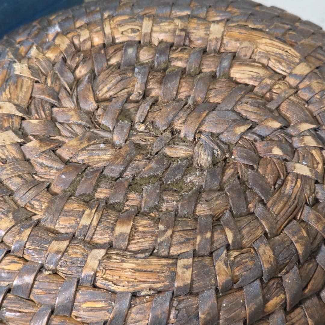 Antique Hand Woven Basket Early Primitive Rustic Bowl Old Farmhouse Storage Basket Solid Tight Weave - 4