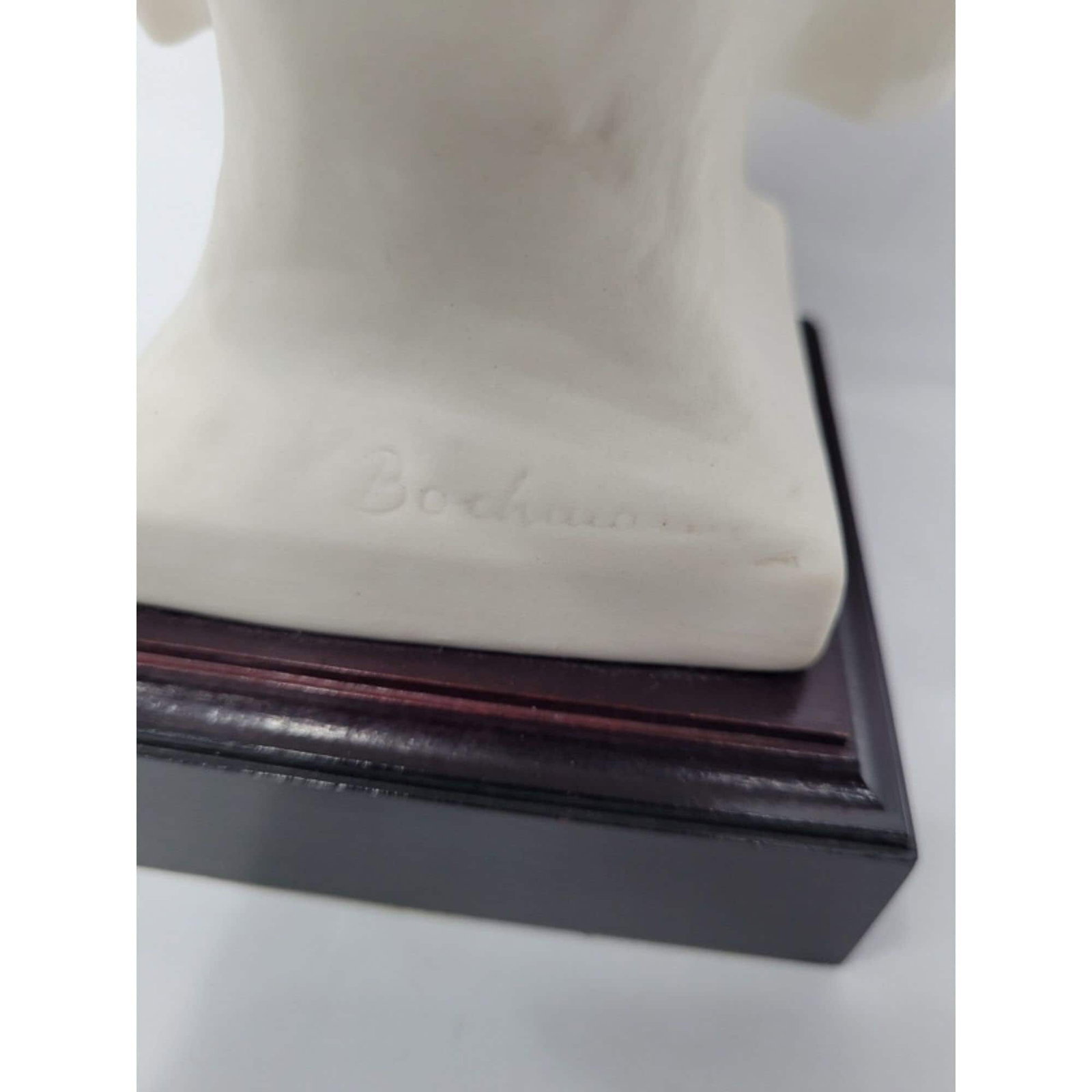 Vintage Male Bust Goebel Schiller Signed Bochmann White Plaster Literary Sculpture German Classical - 6
