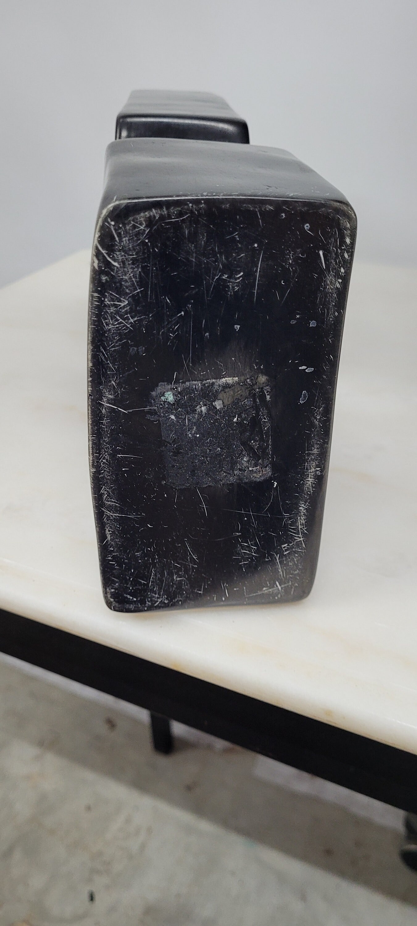 Black White Modern Sculpture Table Top Statue Stone Bust Face - 3