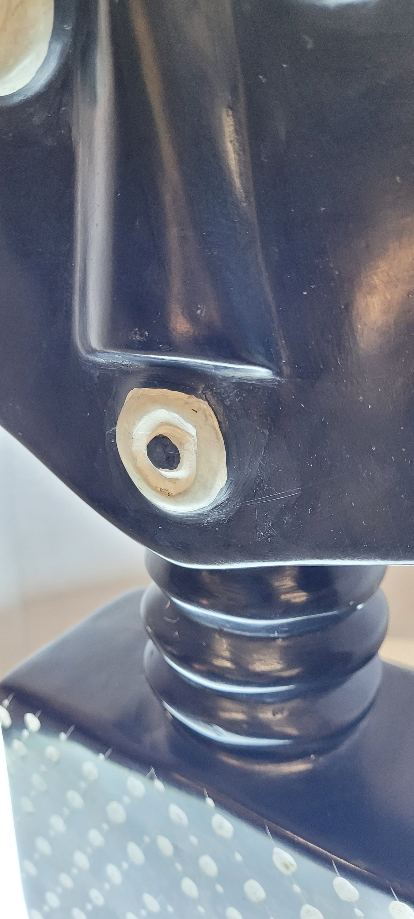 Black White Modern Sculpture Table Top Statue Stone Bust Face - 5