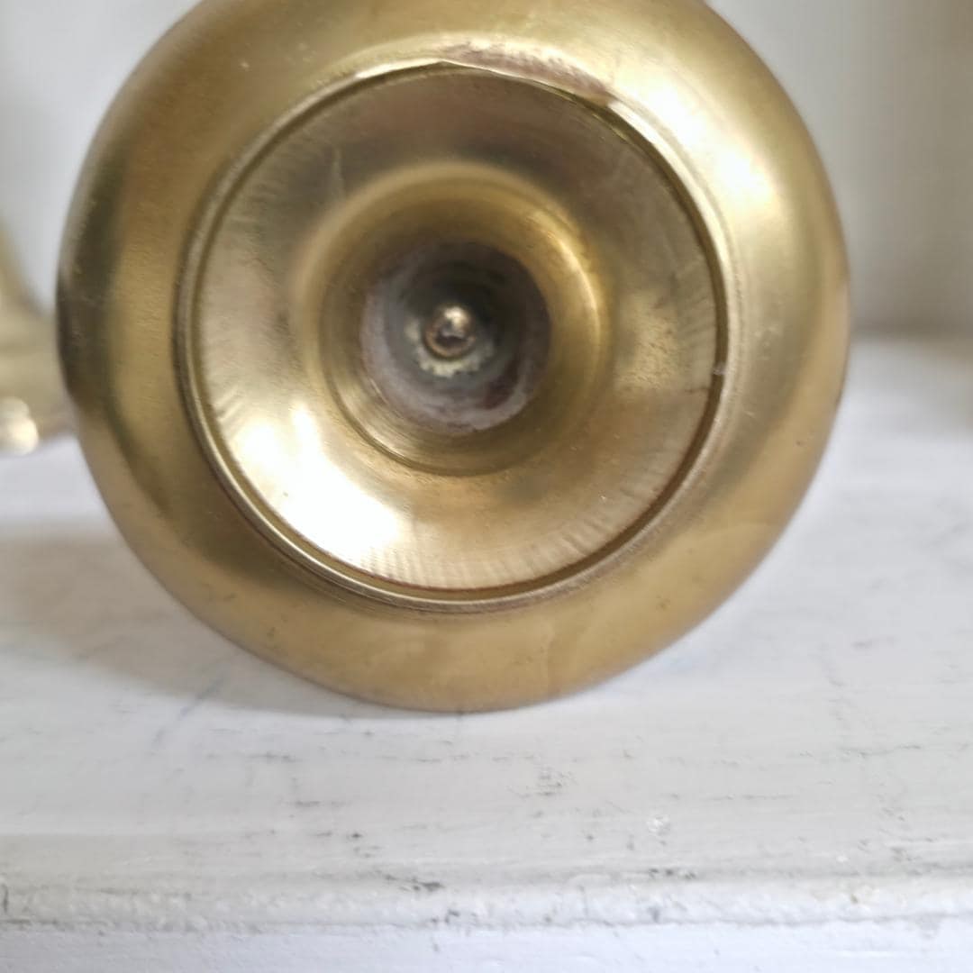 Vintage Brass Candlesticks Lot of 6, Mixed Heights 6.25–10, Taper Candle Holders, Eclectic - 4