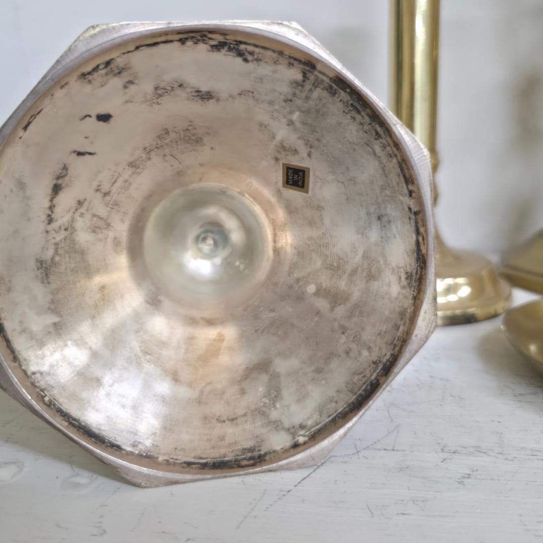 Vintage Brass Candlesticks Lot of 6, Mixed Heights 6.25–10, Taper Candle Holders, Eclectic - 8