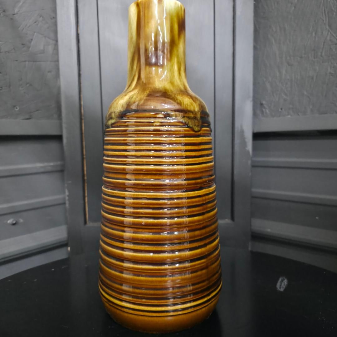 Vintage Mid Century Ceramic Table Lamp Base, Earthtone Brown Drip Glaze, Studio Pottery Style - 2