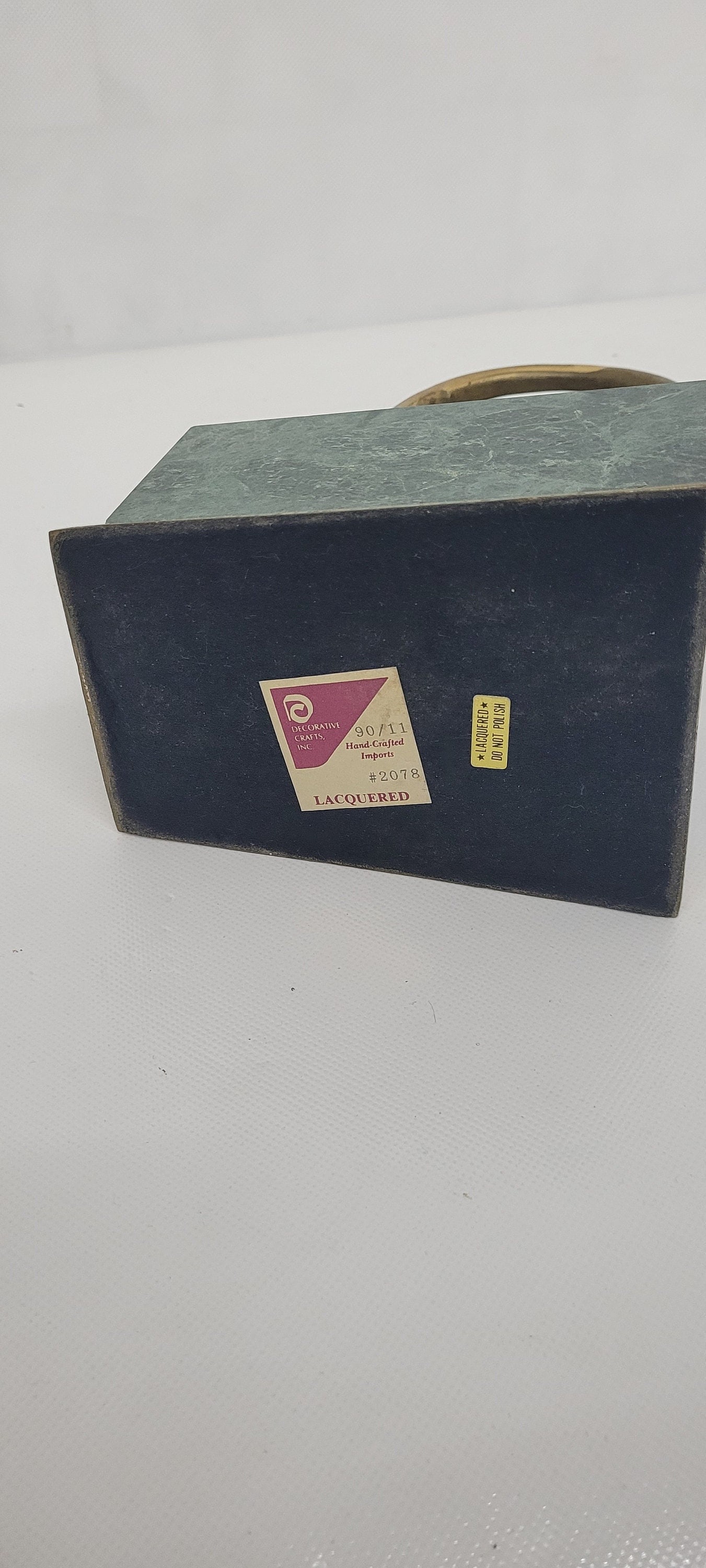 Vintage Brass Ram Head Sculpture on Green Marble Base Postmodern Animal Decor Hollywood Regency Desk - 4