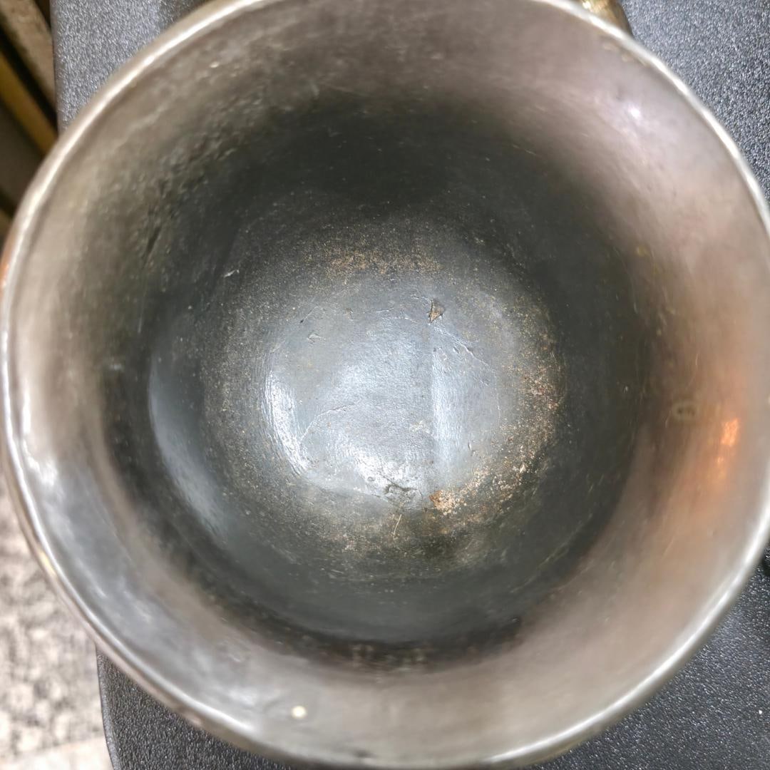 Vintage Brass Mortar and Pestle Animal Head Handles Apothecary Corludin Marked Old World Herbal - 2