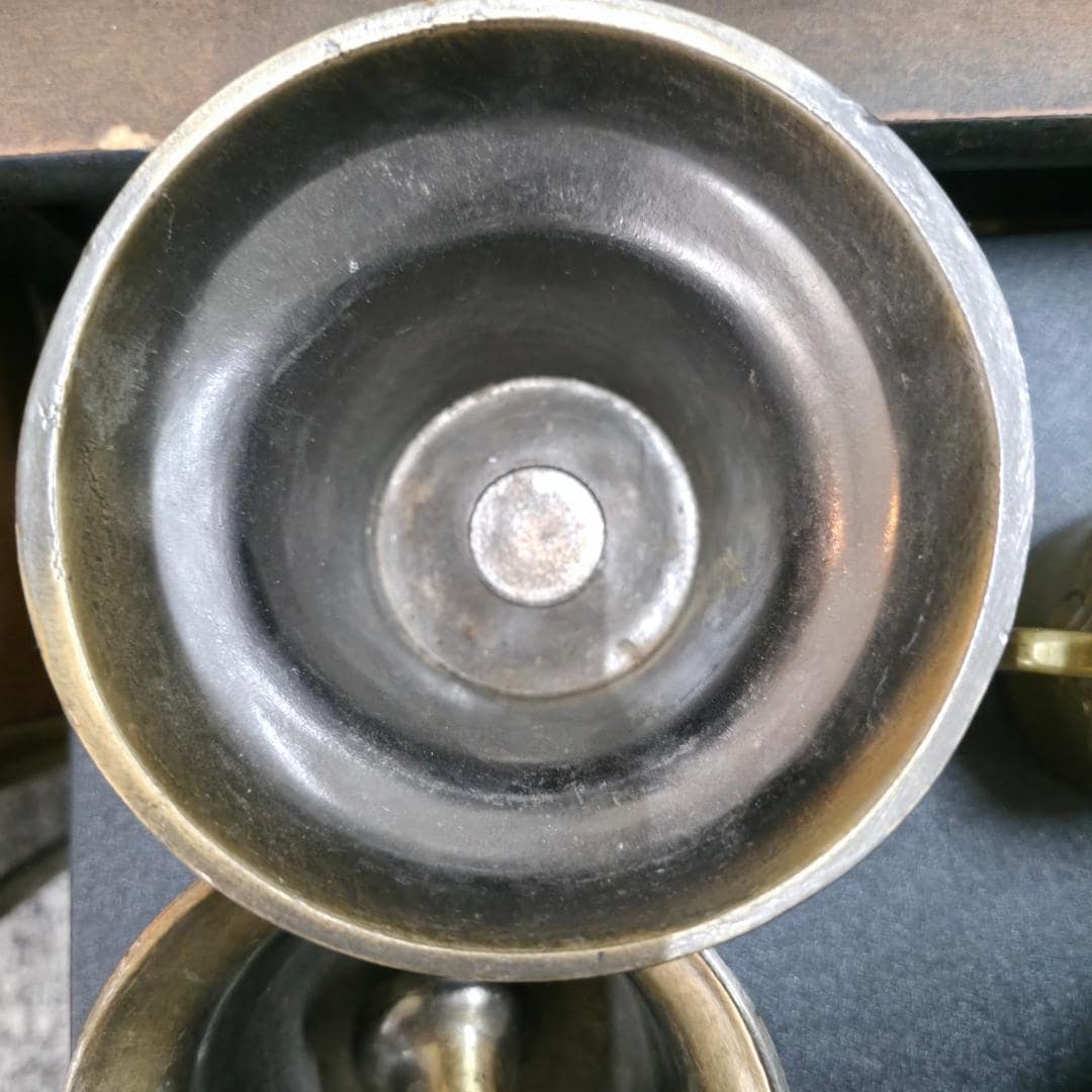 Vintage Brass Mortar and Pestle Classical Relief Old World Decor Library Shelf Accent Herbal Display - 8