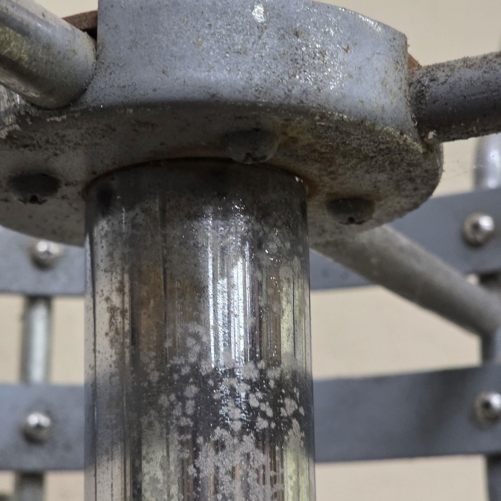 Vintage Commercial Coat Rack Stand, Rotating Crown, Chrome & Steel, Loft Modernist Entryway - 5