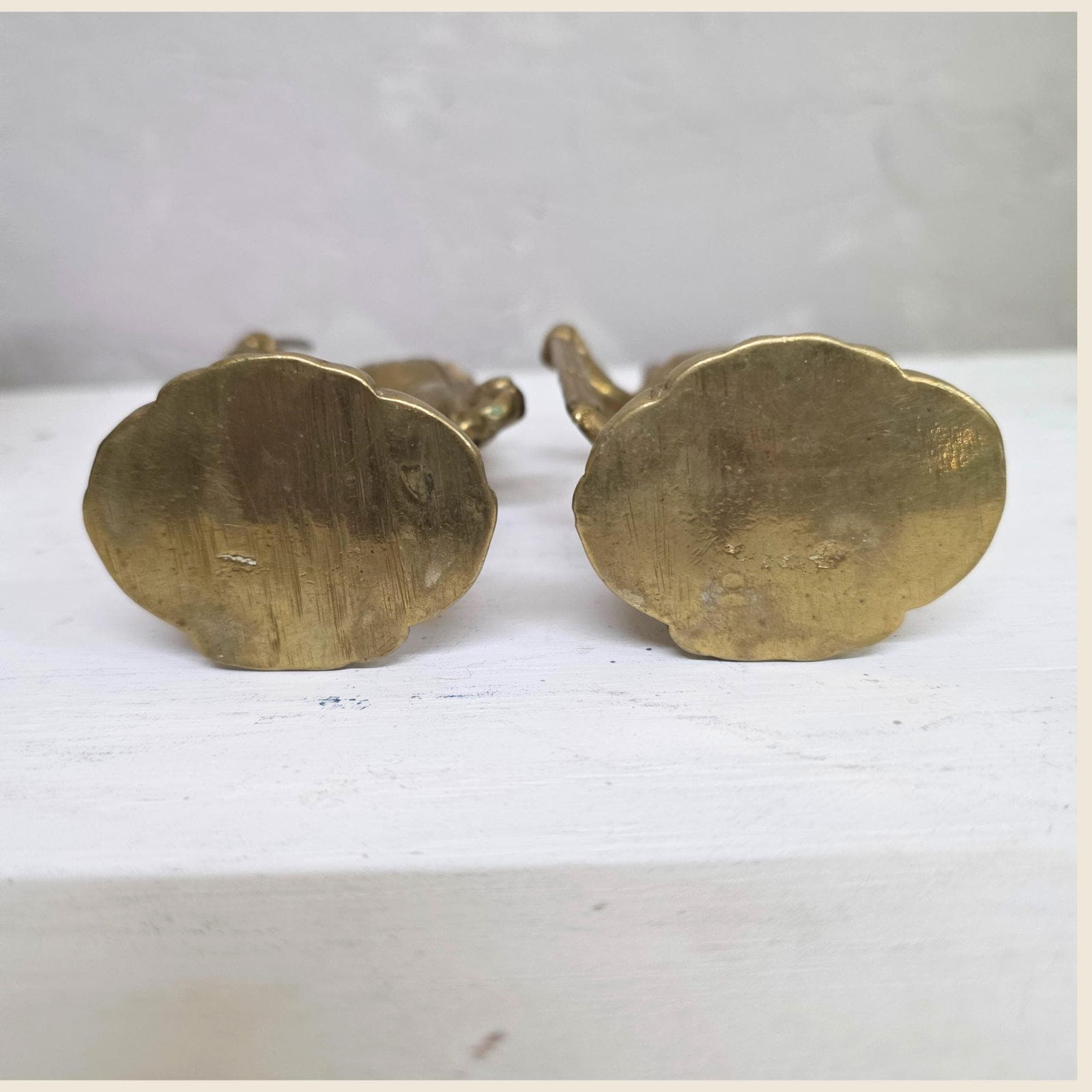 Vintage Brass Statue Soldier Set of 2 Figurines French Grenadier Guardsmen Mid Century Military - 2