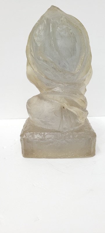 1970s Lucite Acrylic Bust Sculpture Textured Resin Female Head |Modernist Brutalist Decor Vintage - 4