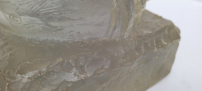 1970s Lucite Acrylic Bust Sculpture Textured Resin Female Head |Modernist Brutalist Decor Vintage - 6