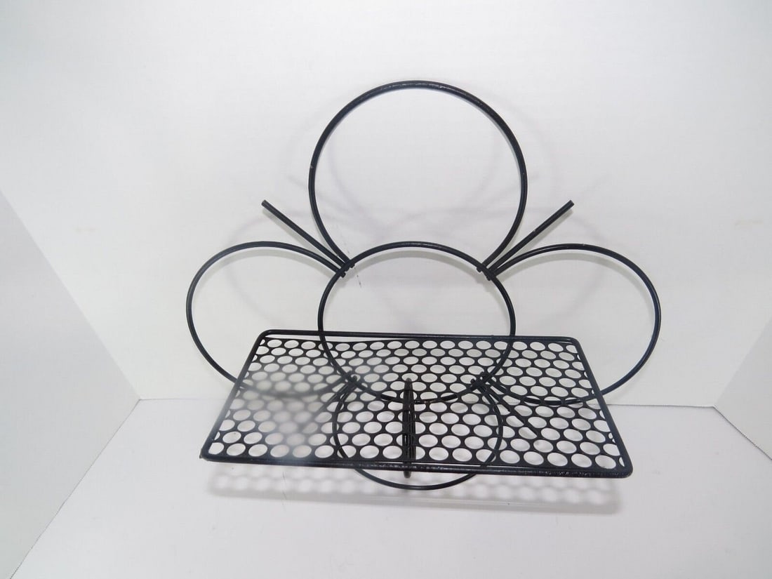 Vintage Metal Wall Shelf Mid Century Modern Atomic Mategot style Flower BOHO Retro - 6