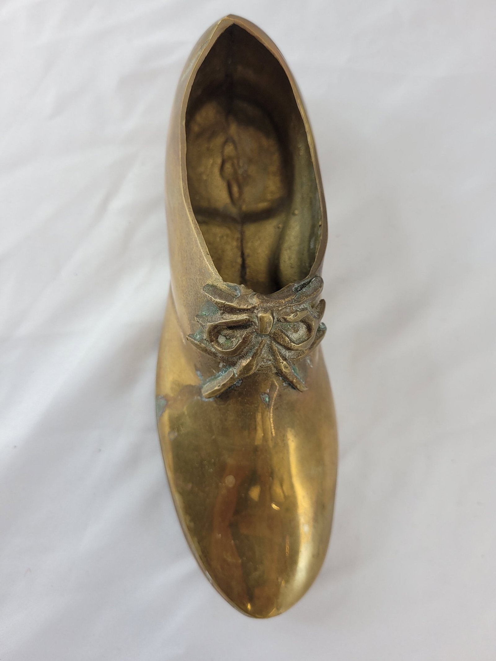 Vintage Brass Shoe Dish, Display, Planter, Stash Box Table Top Decor - 2