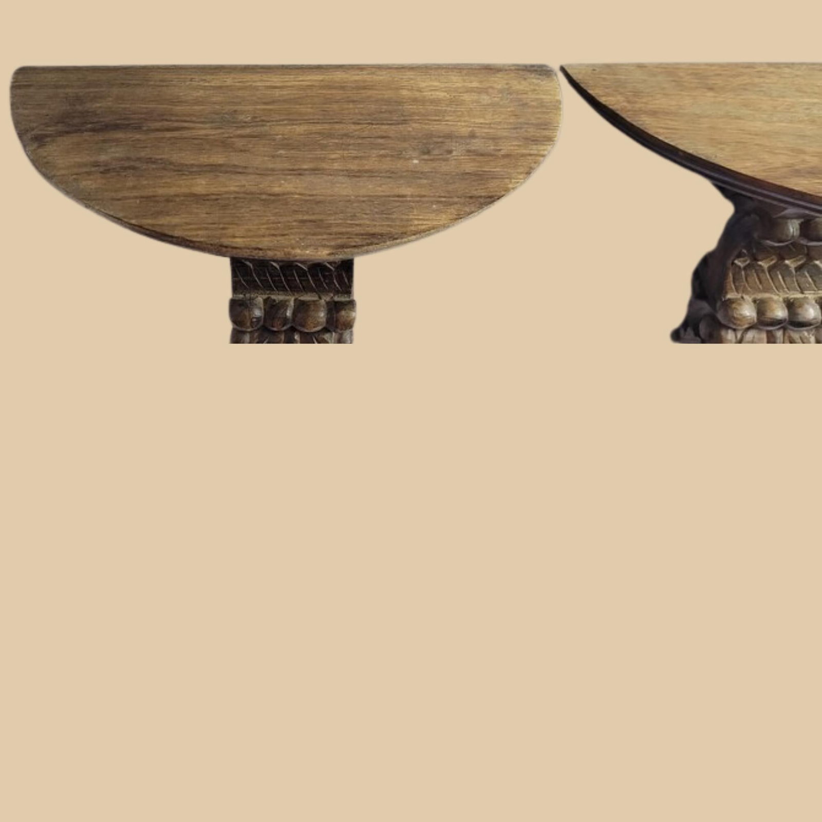 Vintage Wood Wall Shelves Pair Sconces Hand carved Corbel Display for Home Decor - 6