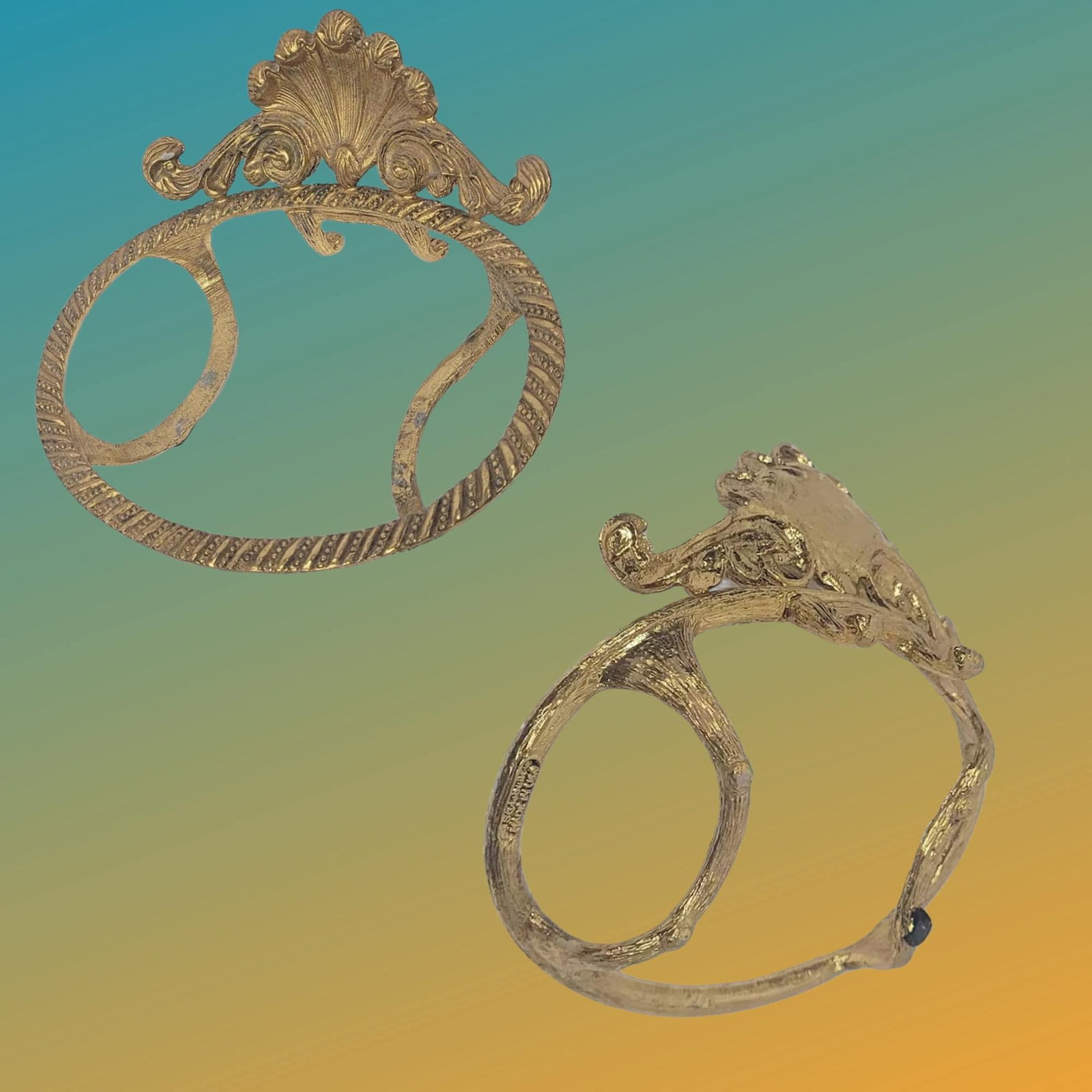 Vintage Gold Gilt Clam Shell Soap Dish Hollywood Regency Stylebuilt Vanity Decor - 2