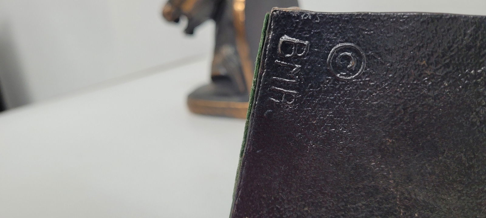 Vintage horse head bookends, bronze finish metal pair, equestrian office decor, 5.5", lodge style - 8