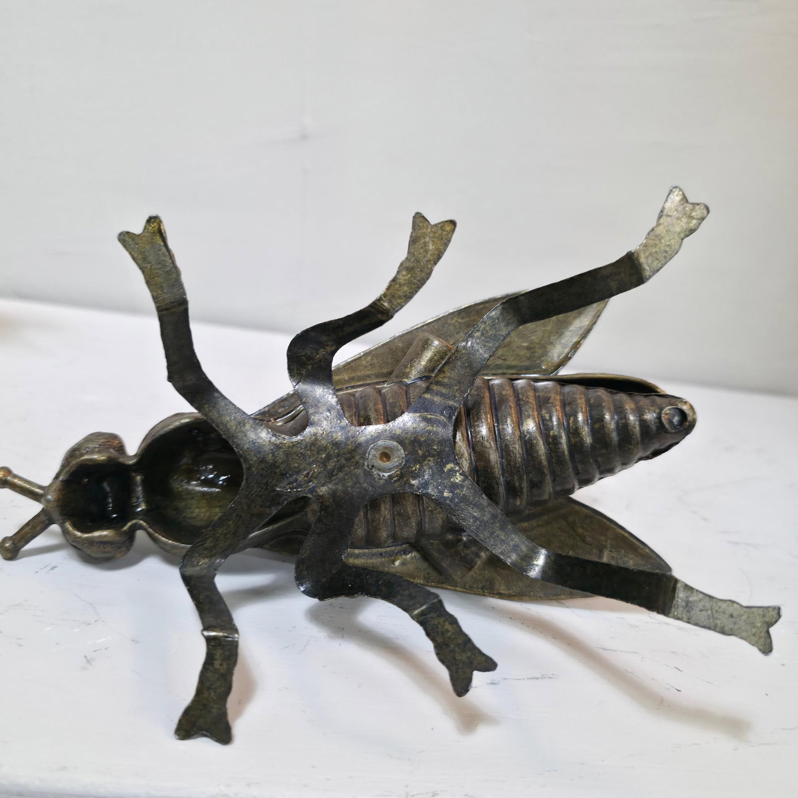 Italian Brass Fly Catchall Dish, Vintage Insect Ashtray, MCM Hollywood Regency Decor, Vanity Desk - 6