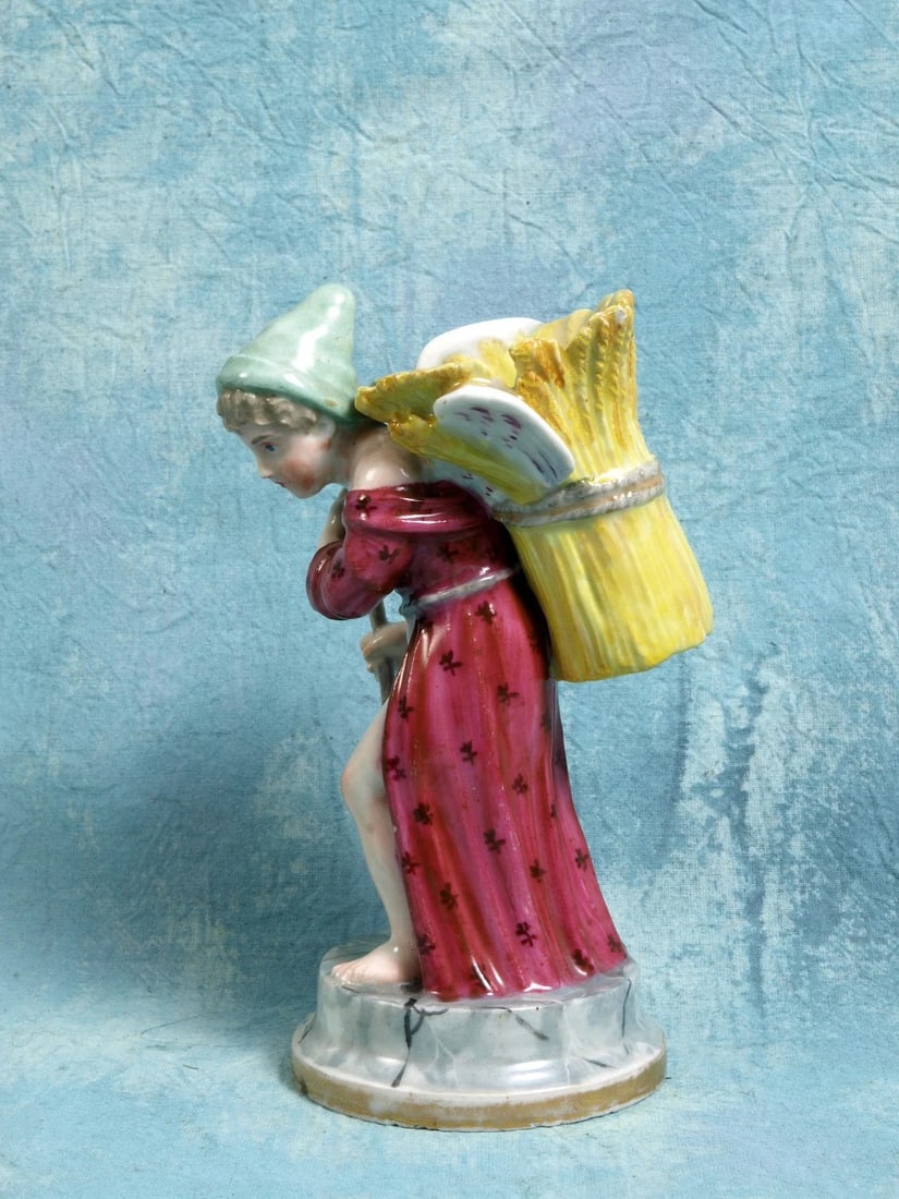 RARE Royal Vienna Antique 18th C Porcelain Boy Peasant Figurine Beehive - 4