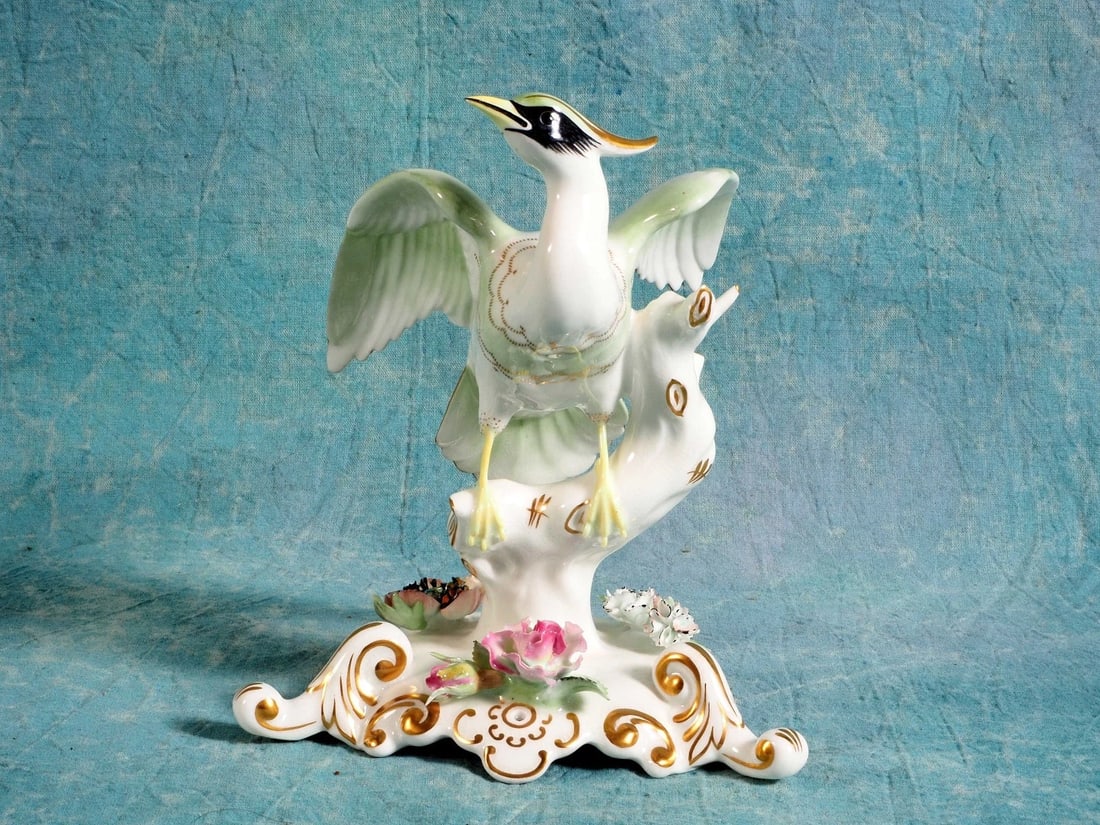 ROYAL CROWN DERBY Chelsea Bird FIGURINE 22KT GOLD Green - 5