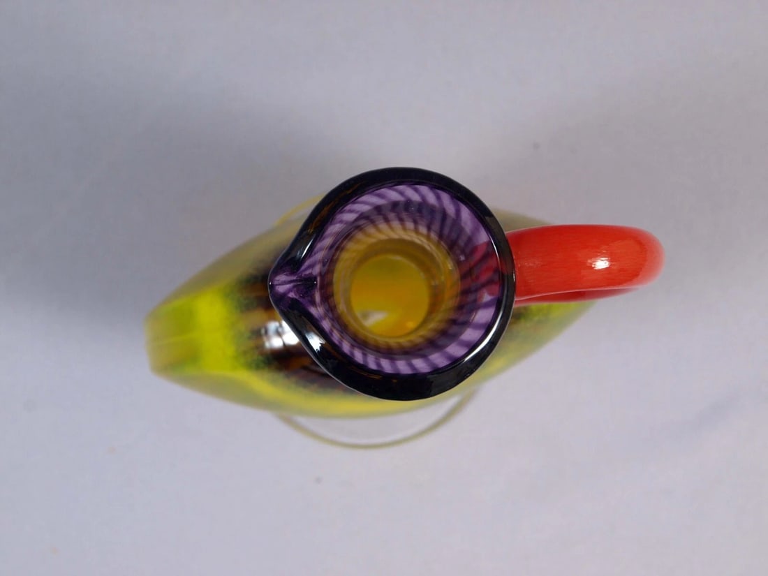 Kosta Boda KJELL ENGMAN Glass Art Yellow Vase Bon Bon Modern Vase Ewer Sweden - 4