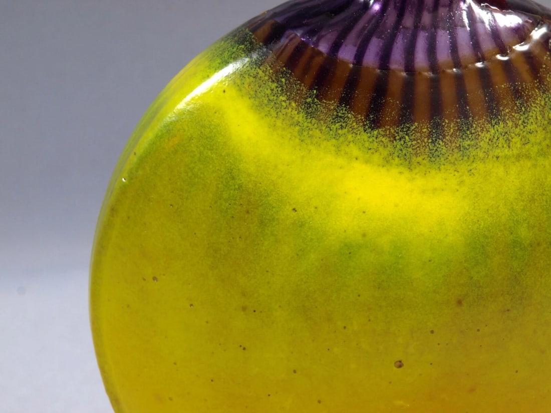 Kosta Boda KJELL ENGMAN Glass Art Yellow Vase Bon Bon Modern Vase Ewer Sweden - 6