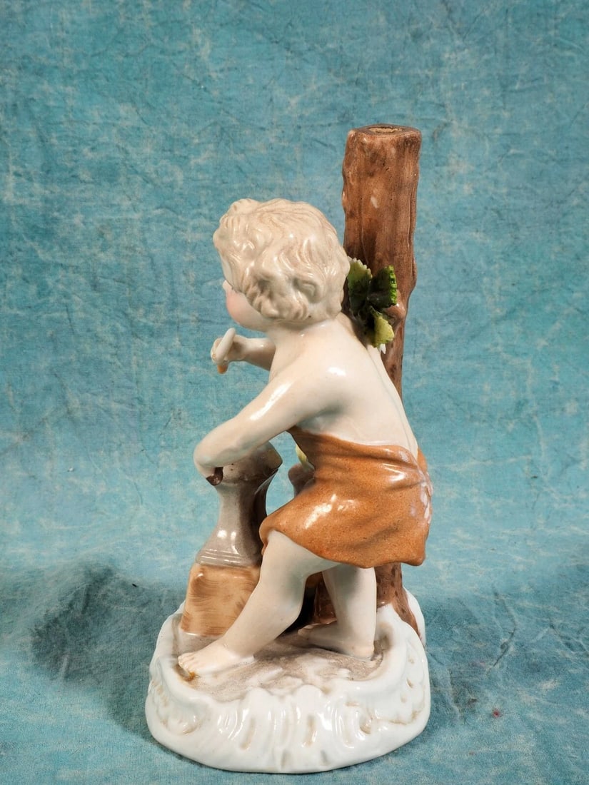 Meissen Johansen Roth JR Porcelain Boy Figurine Blacksmith Antique UNUSUAL - 8