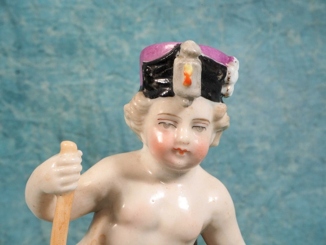 Meissen Johansen Roth JR Porcelain Boy Cherub Figurine Miner ANTIQUE - 2