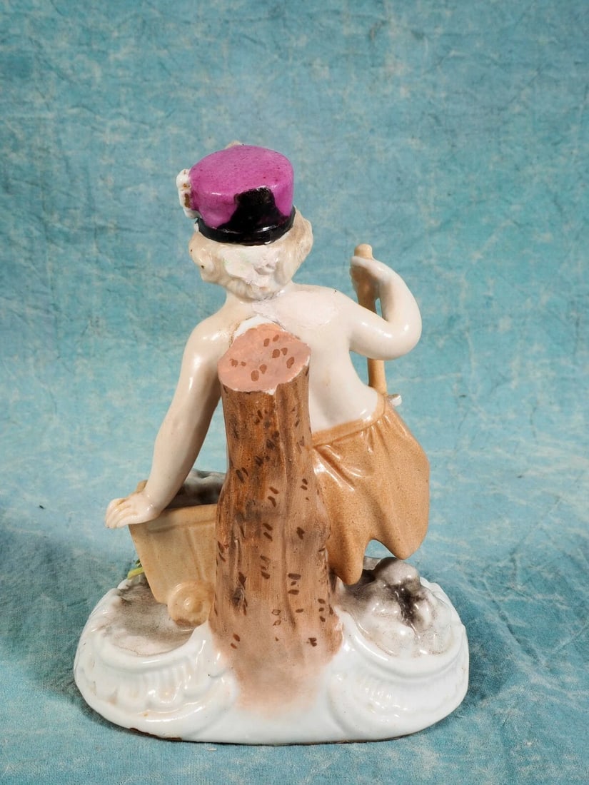 Meissen Johansen Roth JR Porcelain Boy Cherub Figurine Miner ANTIQUE - 7