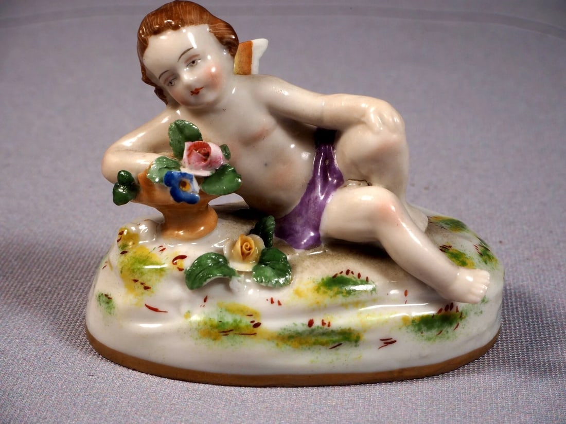 Antique Chelsea Derby Gold Anchor Gold Anchor Cherubs Cupid Angels 1700's Rare - 3