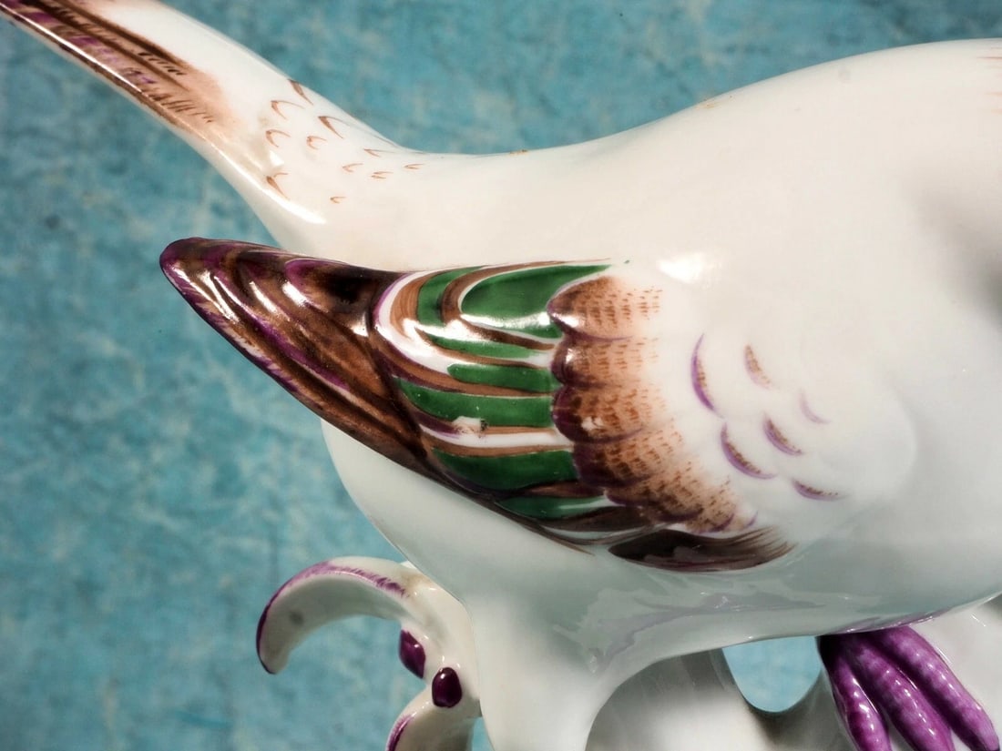 SIGHED Ens Volkstedt Rudolstadt Porcelain 2 Bird Figurines Germany Antique - 5