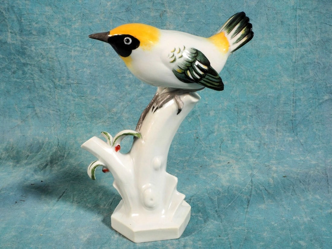 SIGHED Ens Volkstedt Rudolstadt Porcelain 2 Bird Figurines Germany Antique - 7