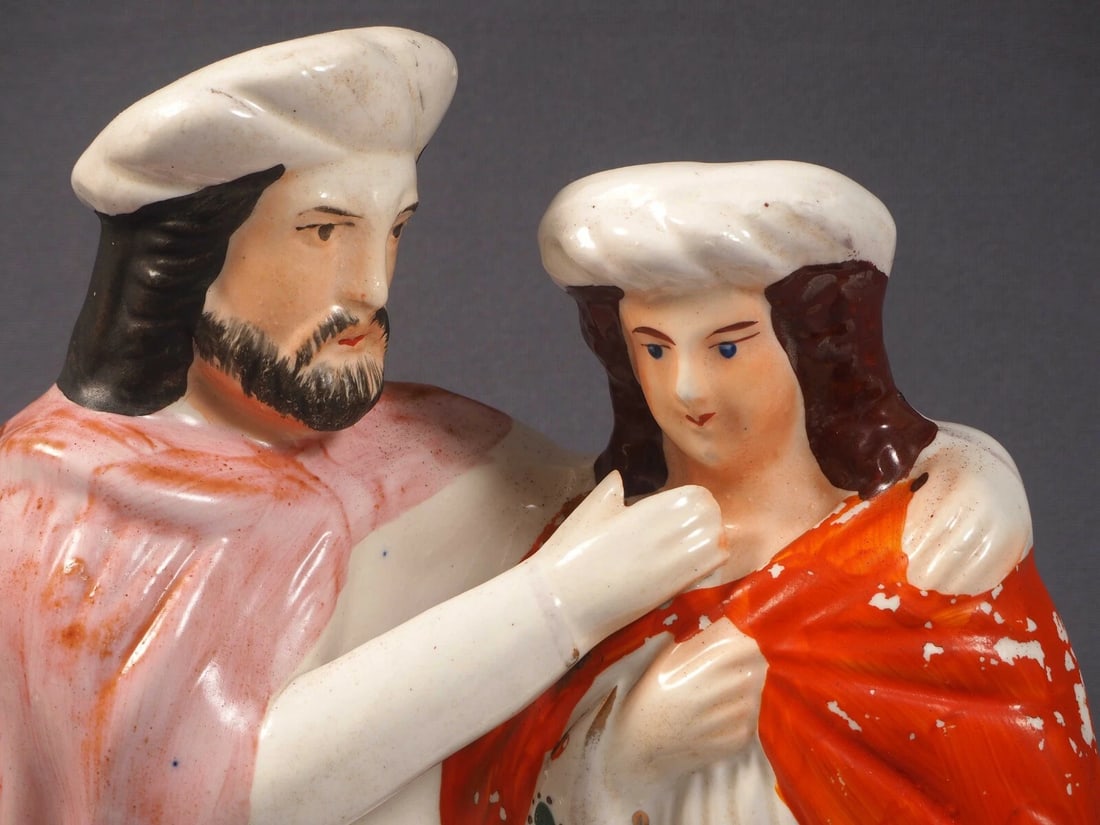 STAFFORDSHIRE FIGURINE PRODIGAL'S RETURN 19 century LARGE RARE Victorian - 2