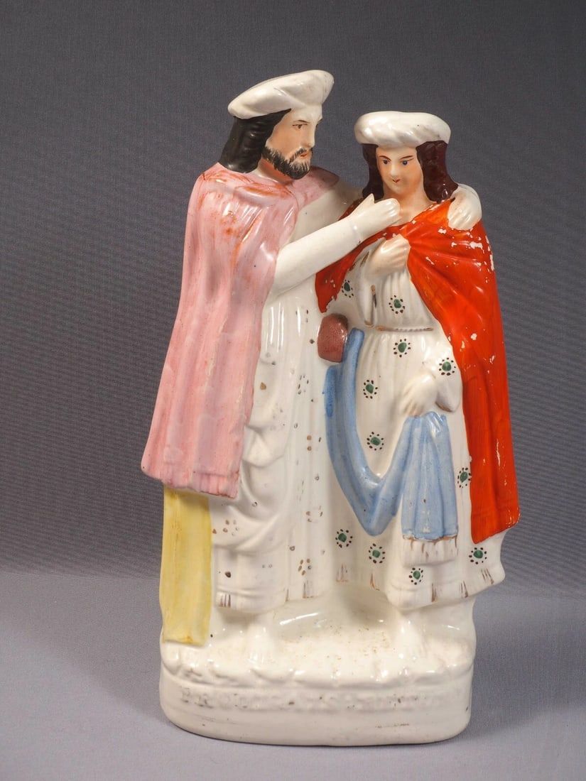 STAFFORDSHIRE FIGURINE PRODIGAL'S RETURN 19 century LARGE RARE Victorian - 3