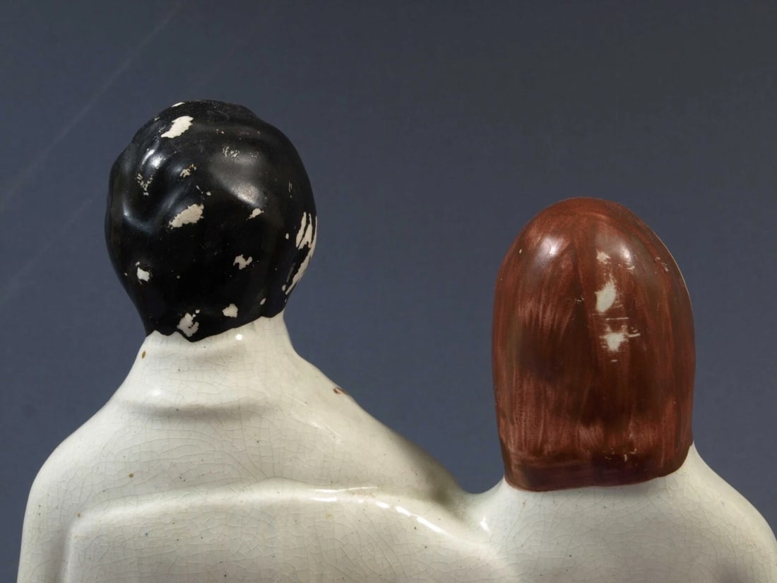 STAFFORDSHIRE FIGURINE PRINCE& PRINCESS 19 century LARGE RARE Victorian - 7