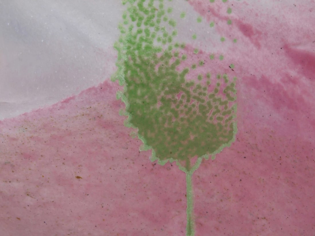 Kosta Boda Kjell Engman Glass Art Yellow Vase MAY TREE Mai LARGE Signed - 3