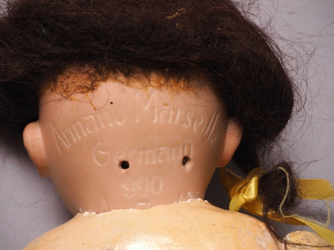 ARMAND MARSEILLE Rare Doll Bisque Head Wood Body Antique VERY UNUSUAL - 7