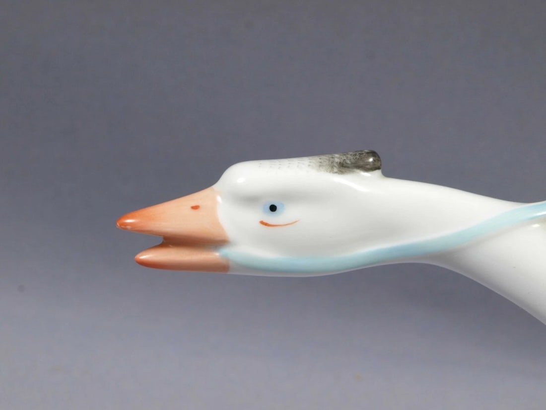 Herend Porcelain Figurine Hungarian Boy ridding goose Large Hungary 5515 - 7