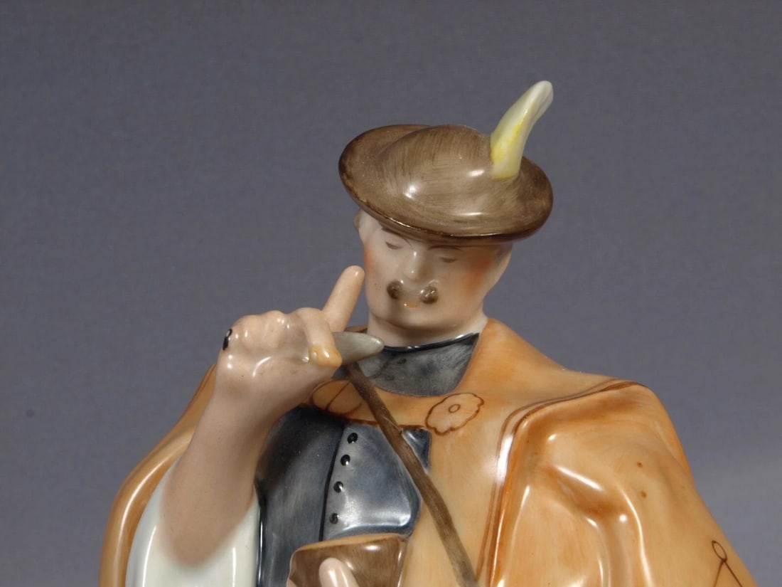 Herend Porcelain Figurine Man with Dog 5810 8 1/2" Hungary - 3