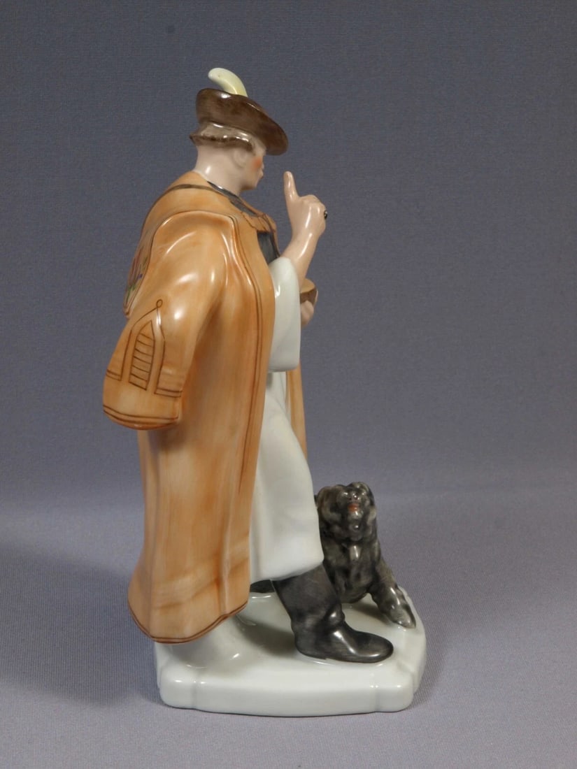 Herend Porcelain Figurine Man with Dog 5810 8 1/2" Hungary - 7