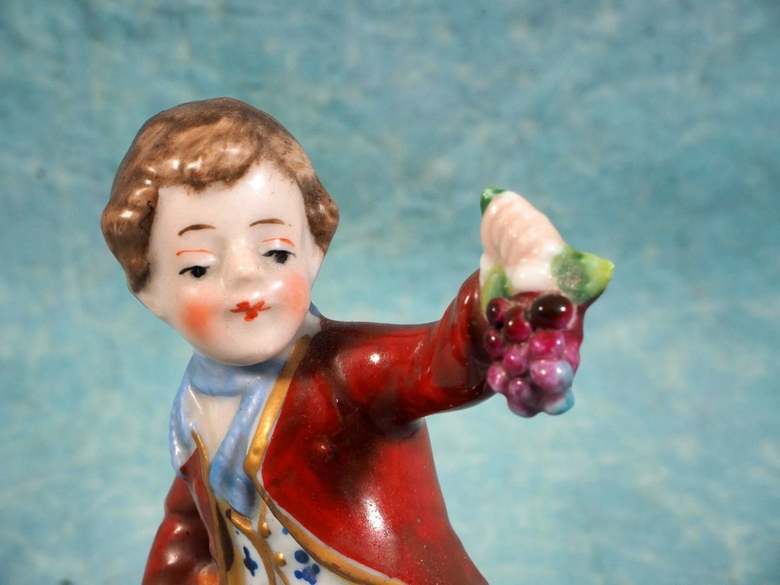 Sitzendorf Figurines Boy Girl Harvest Garden Children Dresden Antique Germany - 6