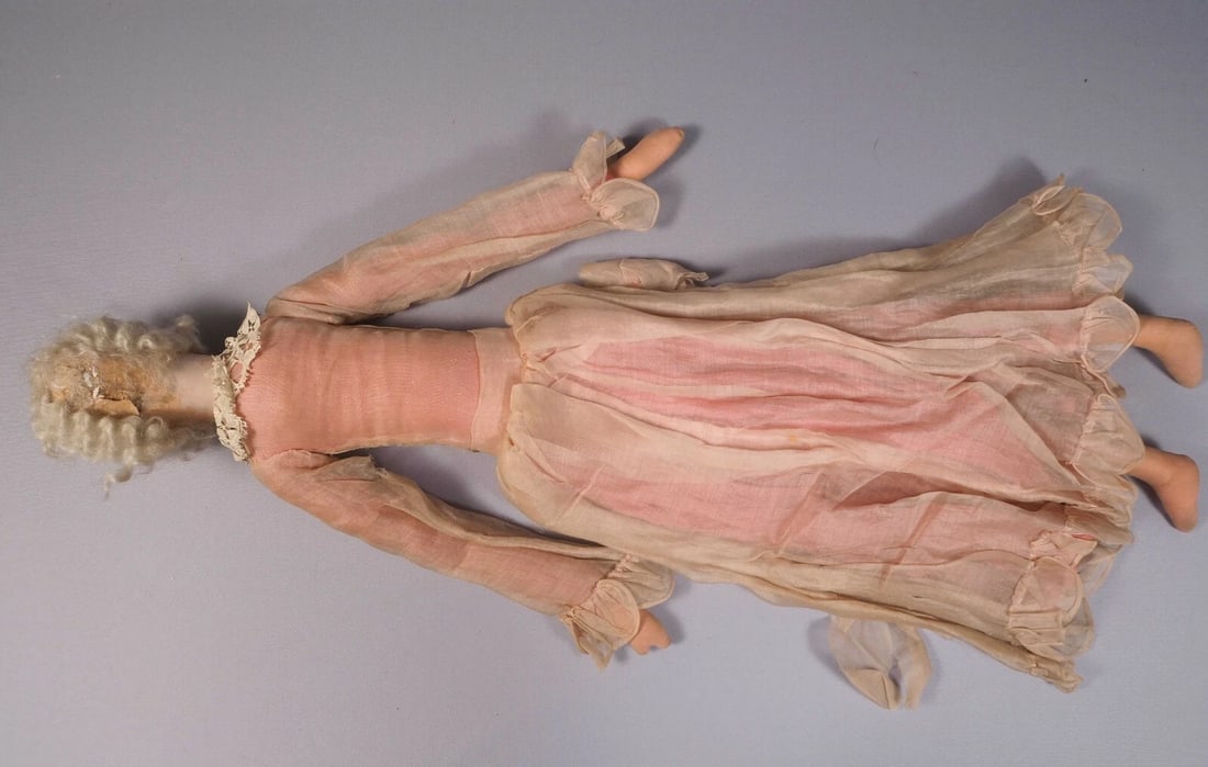 French Boudoir doll Composition Cloth Antique Art Nouveau LARGE 30" - 6