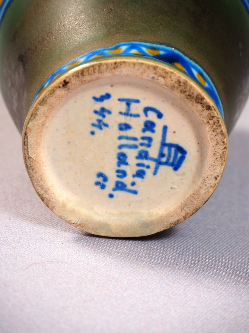 1910 - 1915 Gouda PZH Royal Zuid-Holland Candia Vase Jug Pitcher Matte Antique - 6