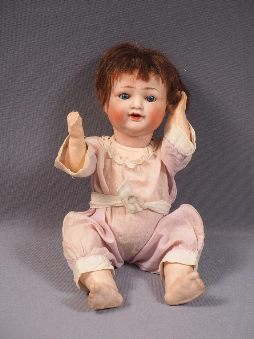 Matsuya Nippon Japan Bisque Head Composition BABY Doll Antique RARE - 4