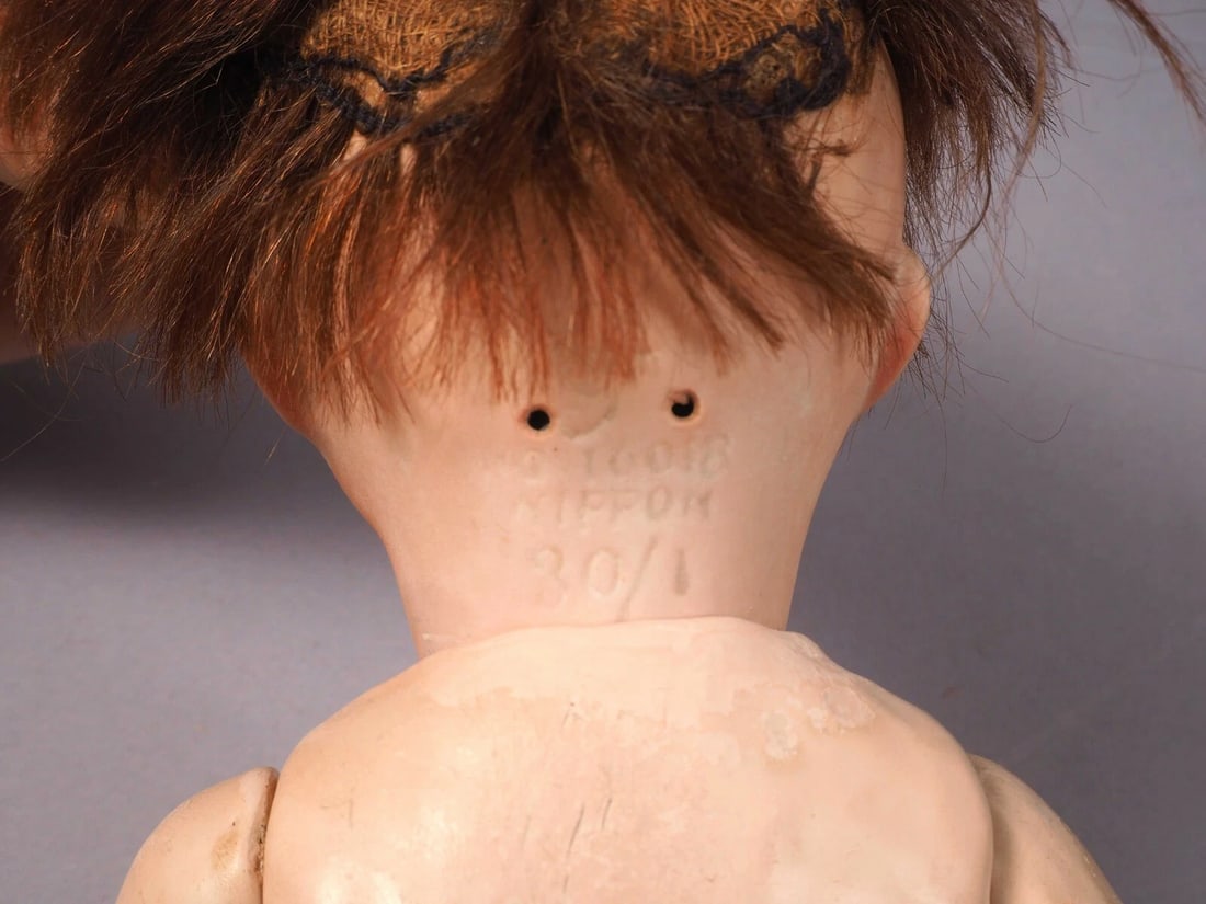 Matsuya Nippon Japan Bisque Head Composition BABY Doll Antique RARE - 5