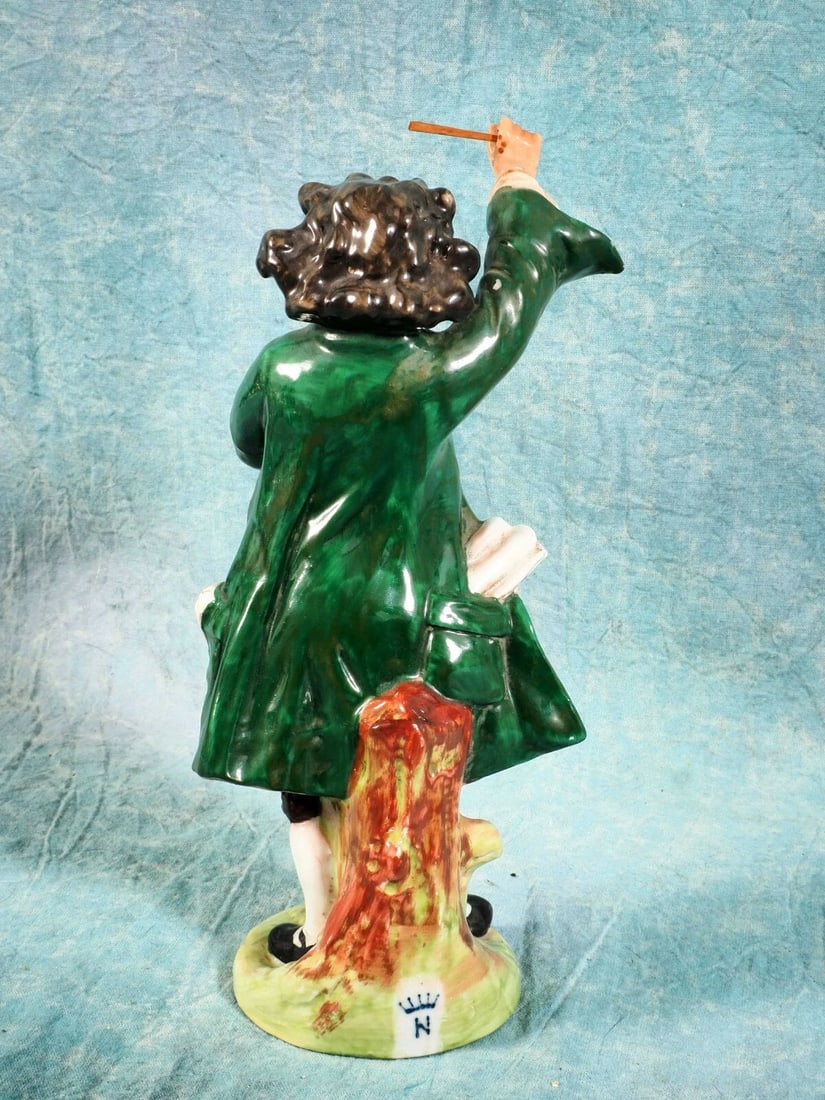 Carl Thieme Dresden Potschappel Victorian Figurine Violin Mozart Germany Crown N - 5