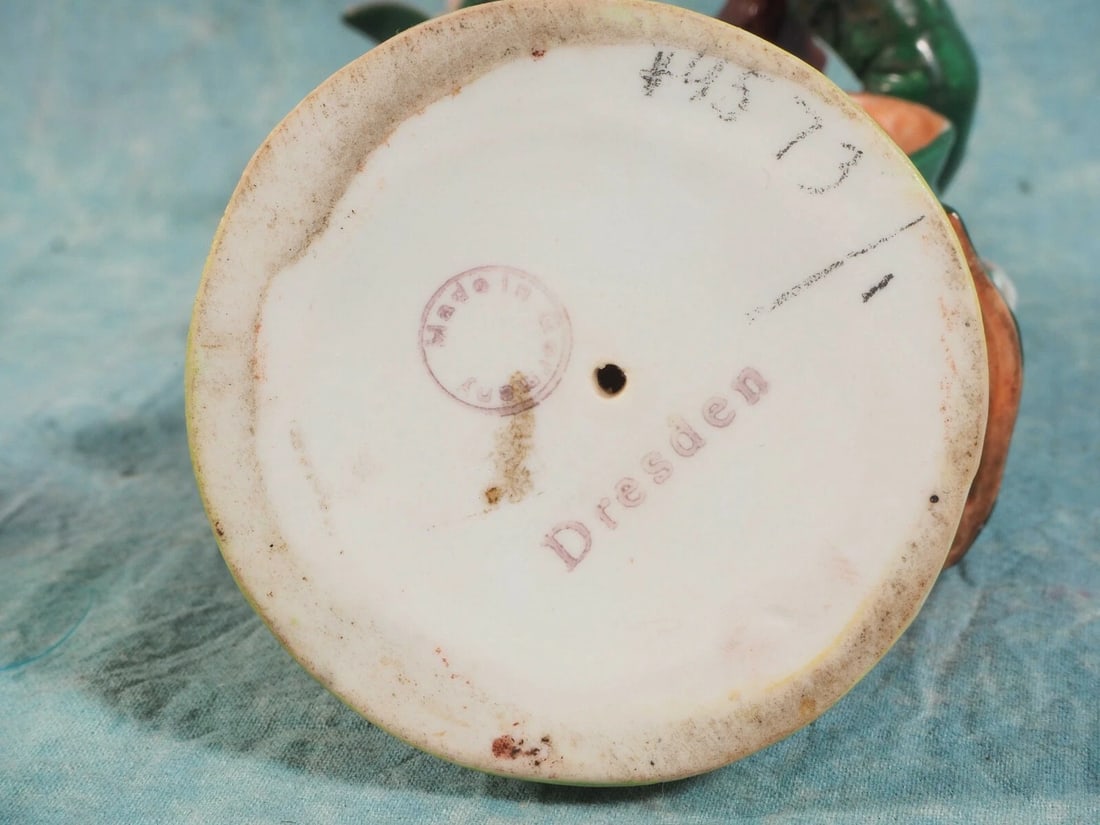 Carl Thieme Dresden Potschappel Victorian Figurine Violin Mozart Germany Crown N - 6