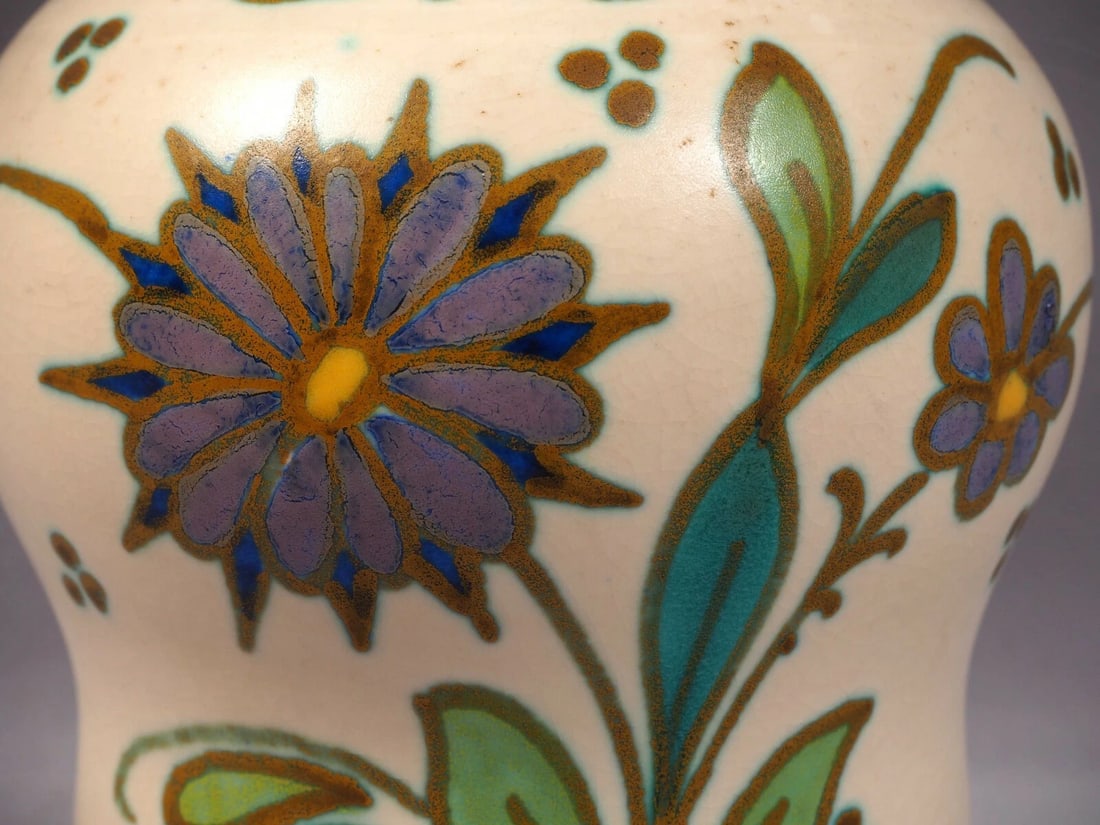 1921 Gouda PZH Royal Zuid-Holland Candia Vase Jug White Matte Antique - 3