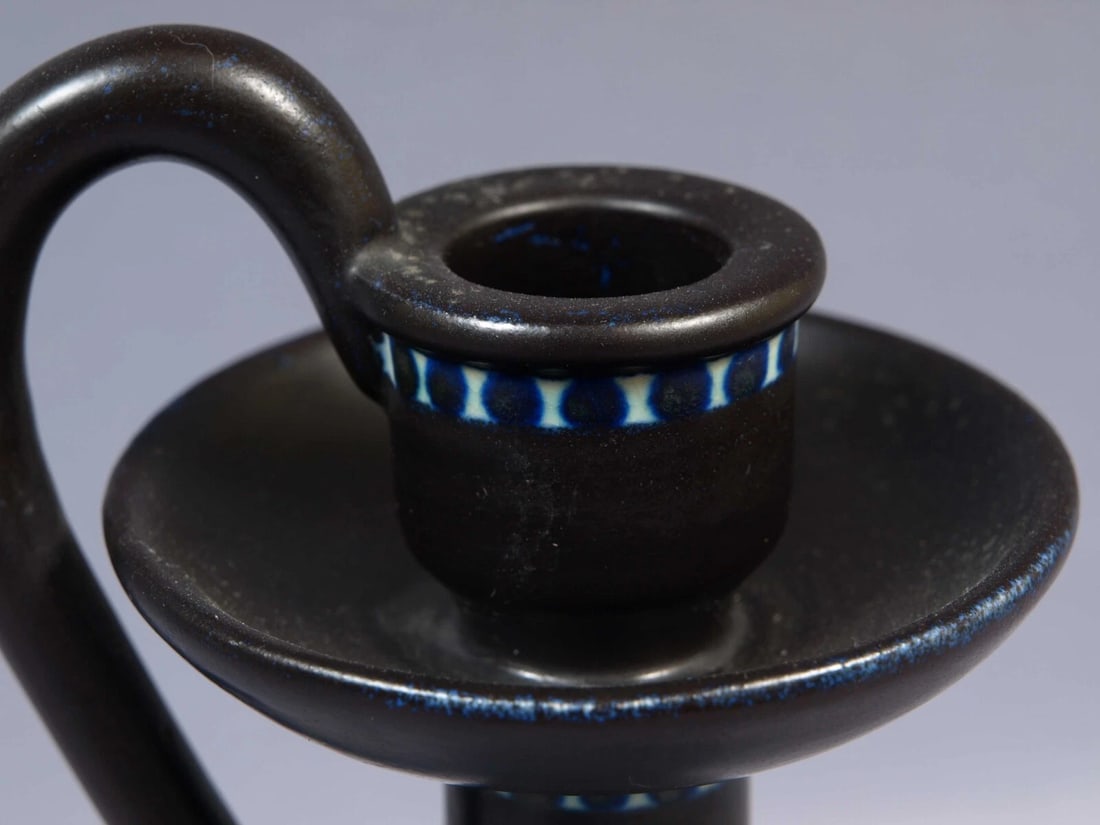 Gouda PZH Royal Zuid-Holland Candle Holder Stick DORIAN c.1923 Antique - 4