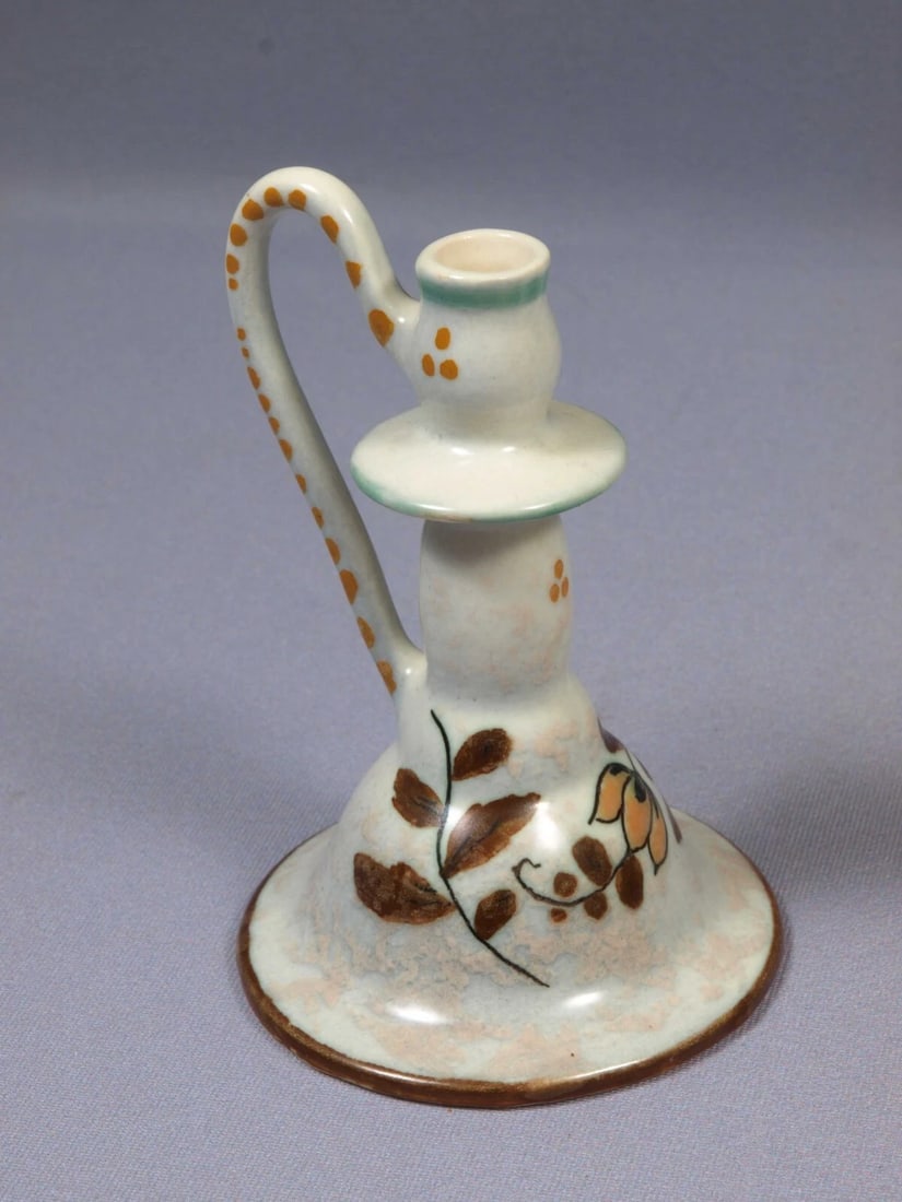 Gouda Holland TWO Candle Sticks Vases Vintage Matching pair - 4